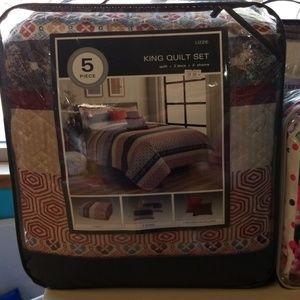 King quilted set 5 piece